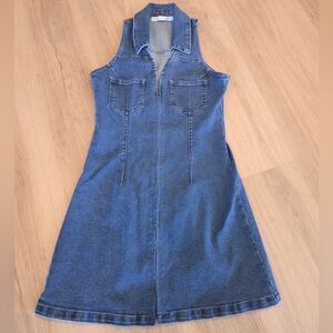 Altar'd State Blue Denim Sleeveless Mini Dress, Size Medium